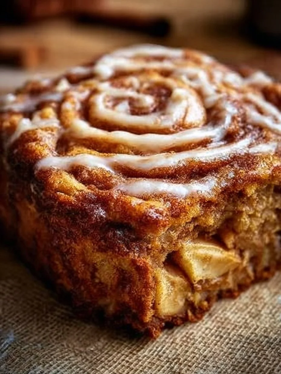 Zimtschnecken-Apfelkuchen mit Zimt, Äpfeln und köstlicher Glasur