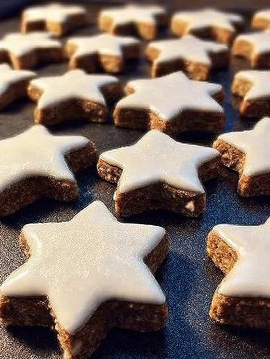 Leckere Zimtsterne, klassische Weihnachtsplätzchen mit Zimt und Nüssen