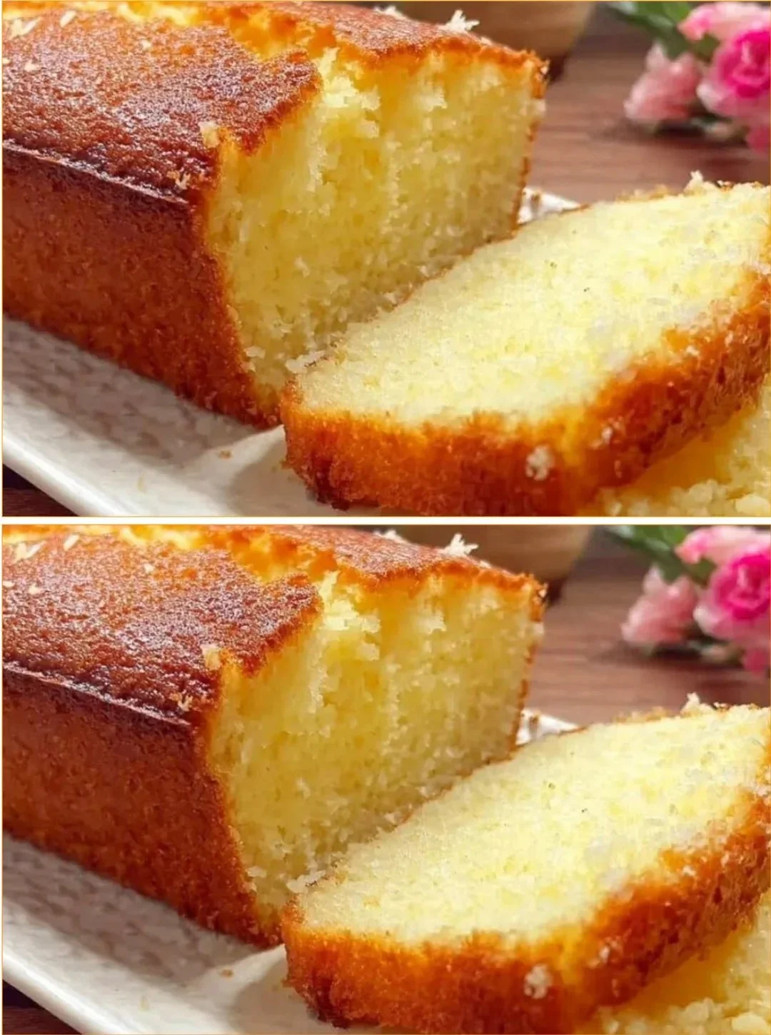 Frischer Zitronenkuchen mit Zuckerglasur auf einem Teller