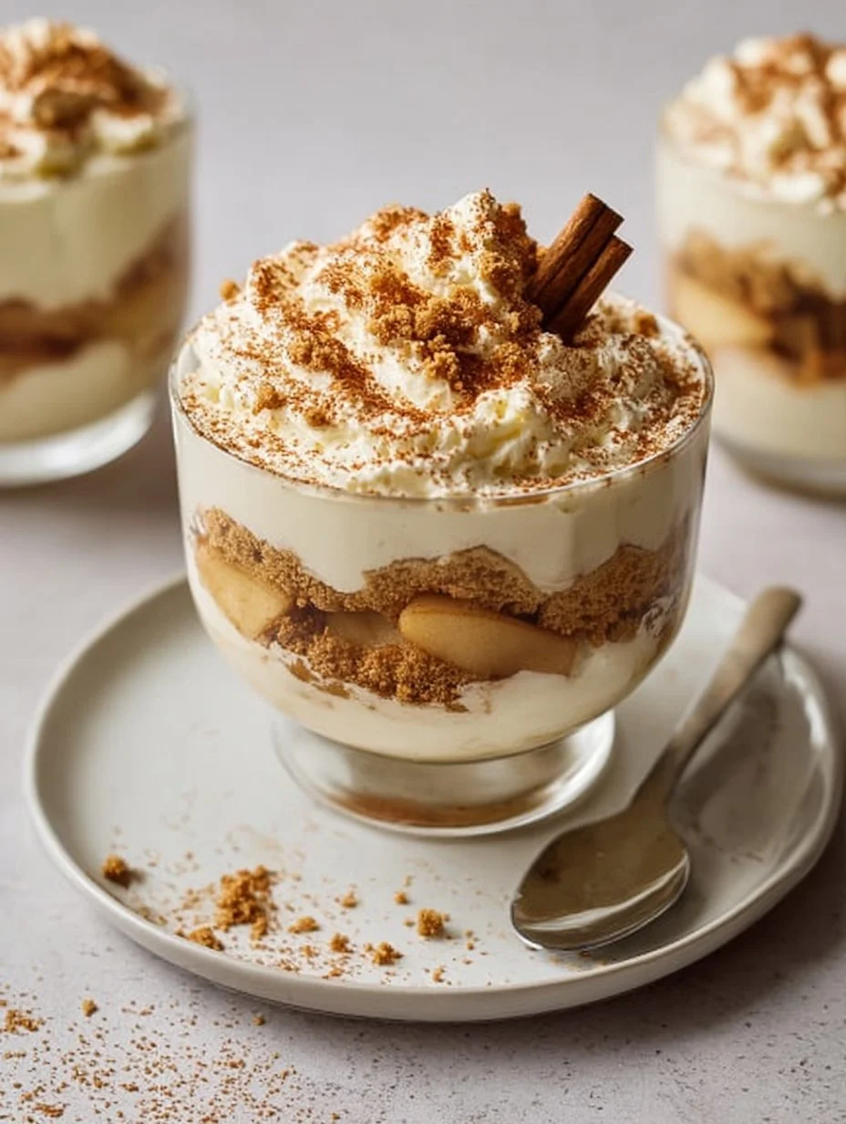 Bratapfel-Tiramisu im Glas, festlich und fruchtig serviert