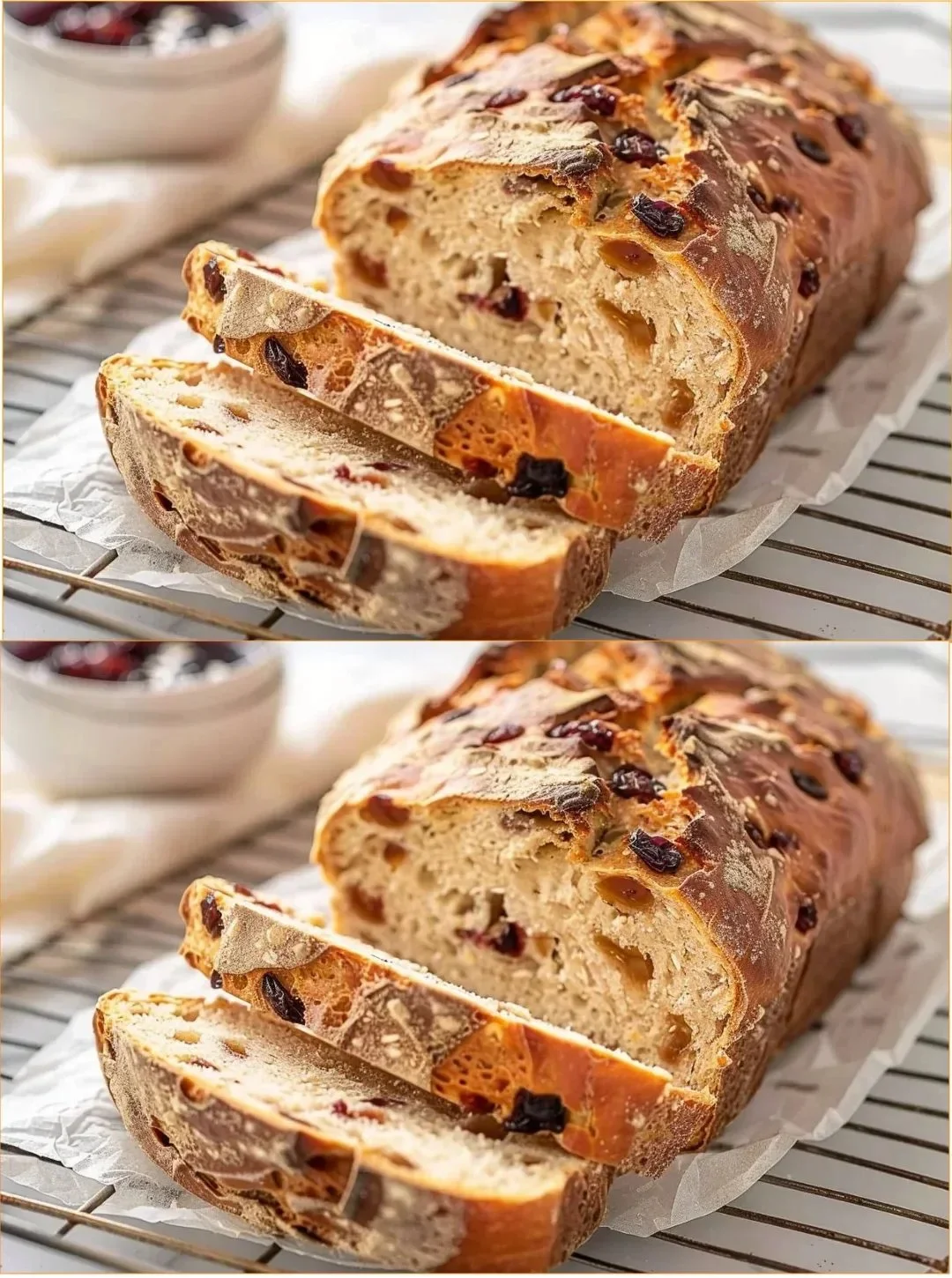 Frisch gebackenes Erntebrot mit gesunden Zutaten
