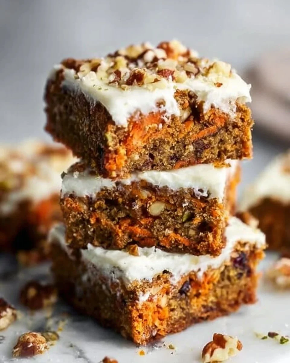 Gesunde Karottenkuchen-Riegel aus frischen Zutaten und Gewürzen