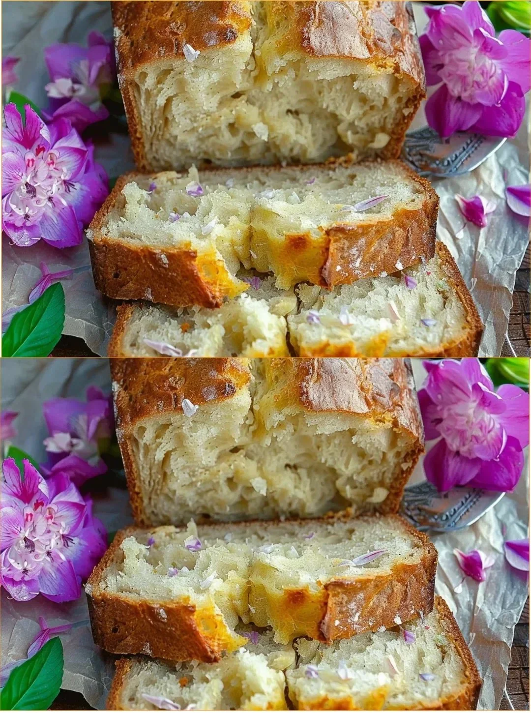 Hawaiianisches Bananenbrot mit tropischen Zutaten, frisch gebacken und serviert.