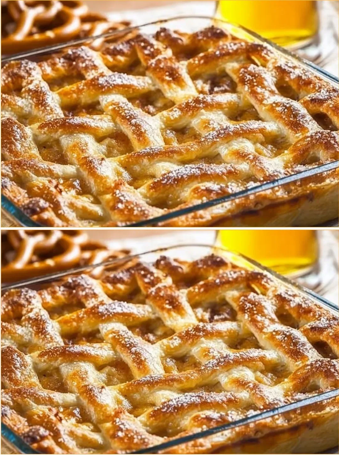 Oktoberfest Würstchenauflauf mit Würstchen und Käse überbacken