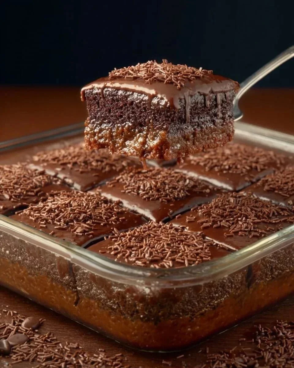 Saftiger Schokoladenkuchen mit einer glänzenden Schokoladenglasur