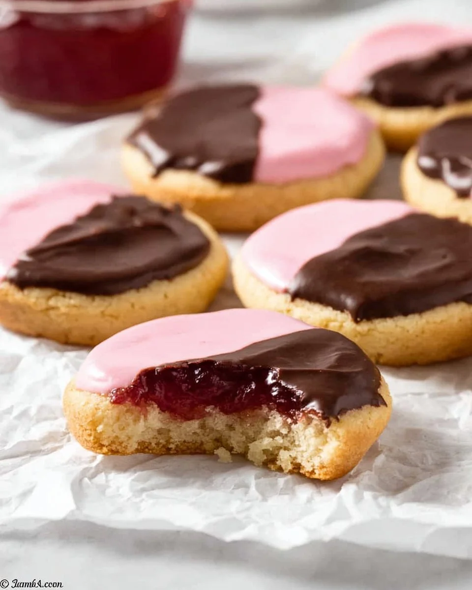 Traditionelle Neenish Tarts auf einem Teller, verziert mit Zuckerglasur.