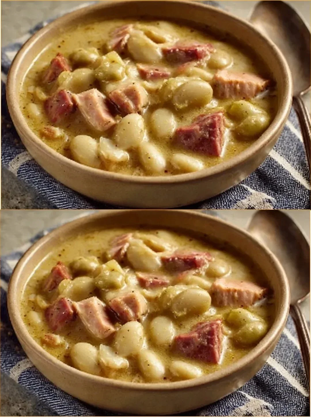 Viral butterbohnenkuchen auf einem Teller serviert, garnished mit frischen Kräutern