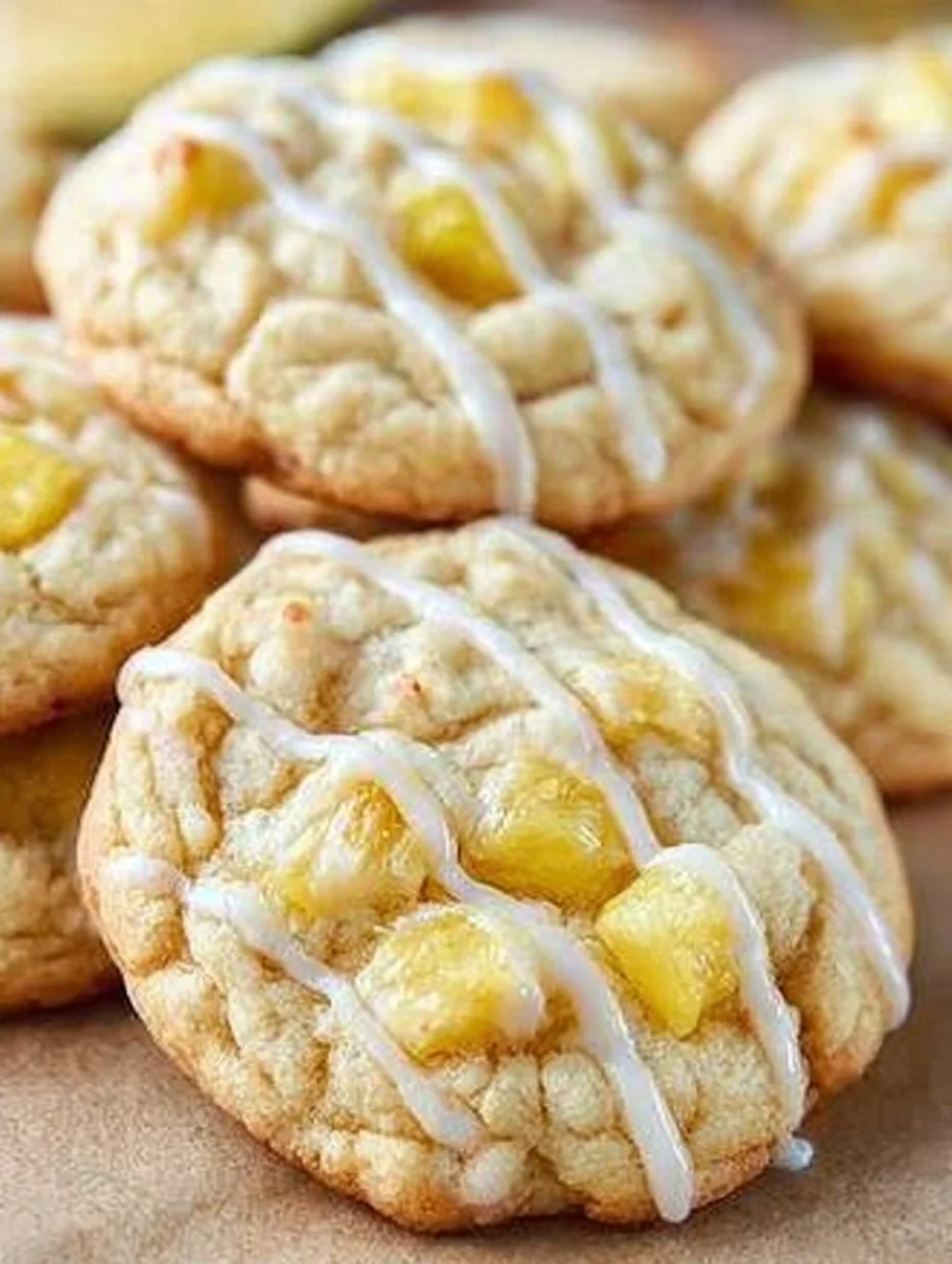 Weiche Ananasplätzchen mit Frischkäse auf einem Teller