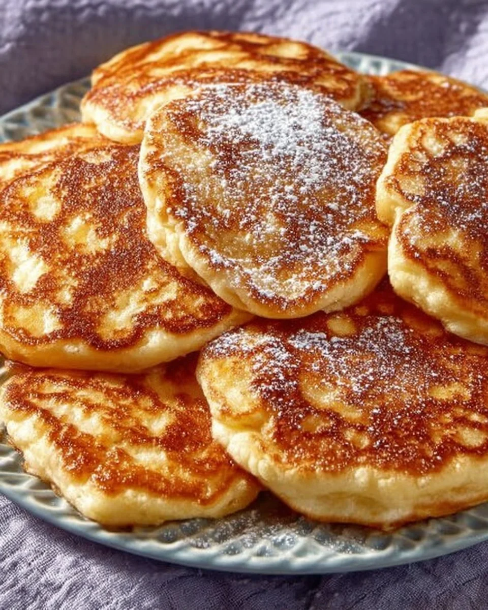 Apfel Joghurt Pfannkuchen auf einem Teller mit frischen Äpfeln