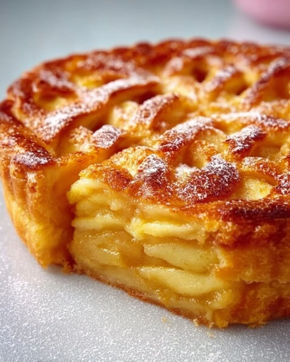 Leckerer Apfelkuchen mit frischen Äpfeln und Zimt auf einem Teller