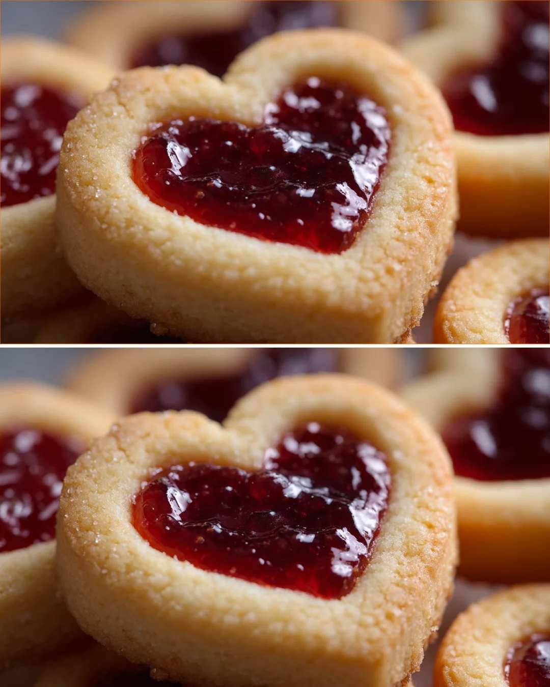 Herzförmige Marmeladenkekse auf einem Teller