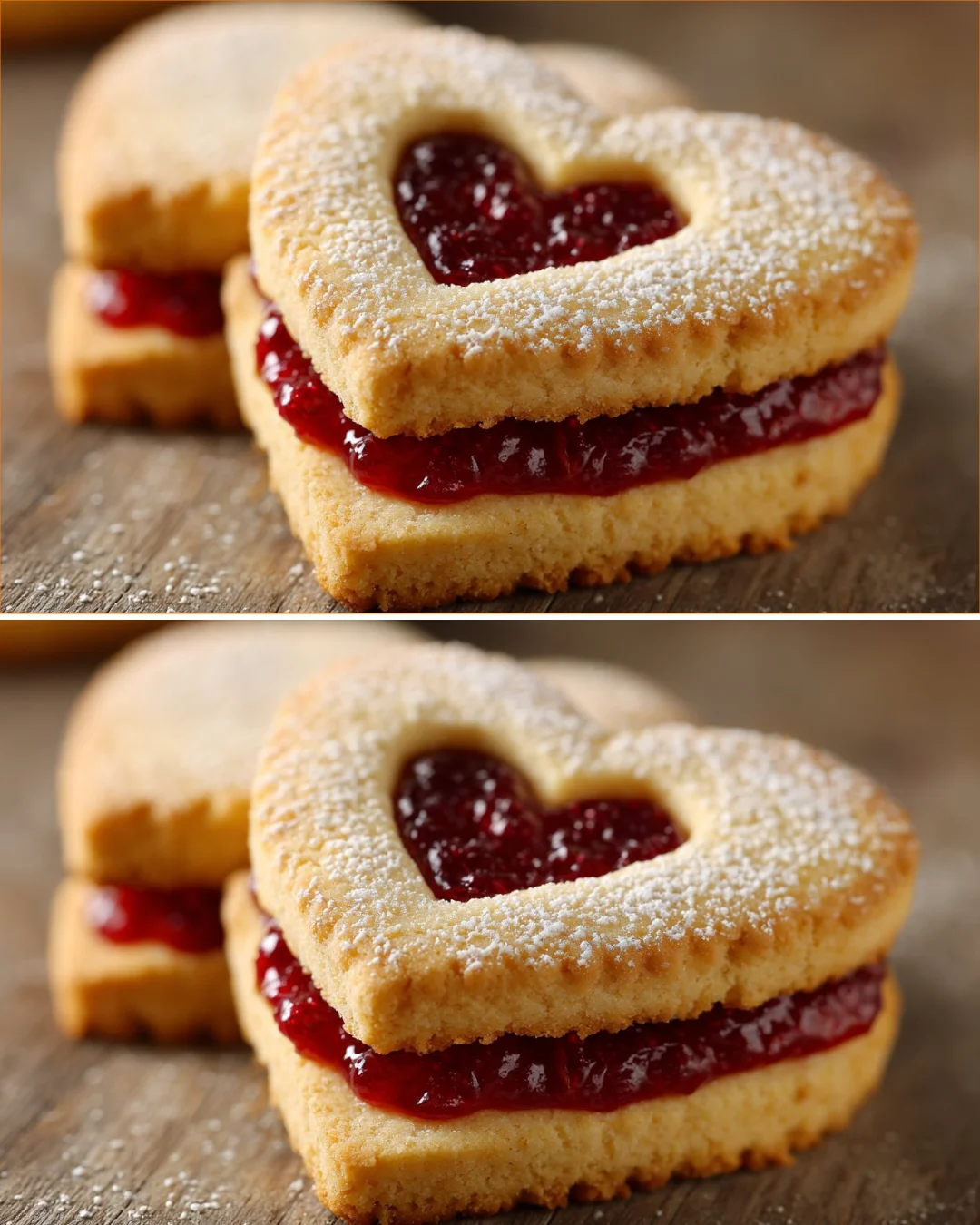 Herzförmige Shortbread-Kekse, die zart im Mund zergehen