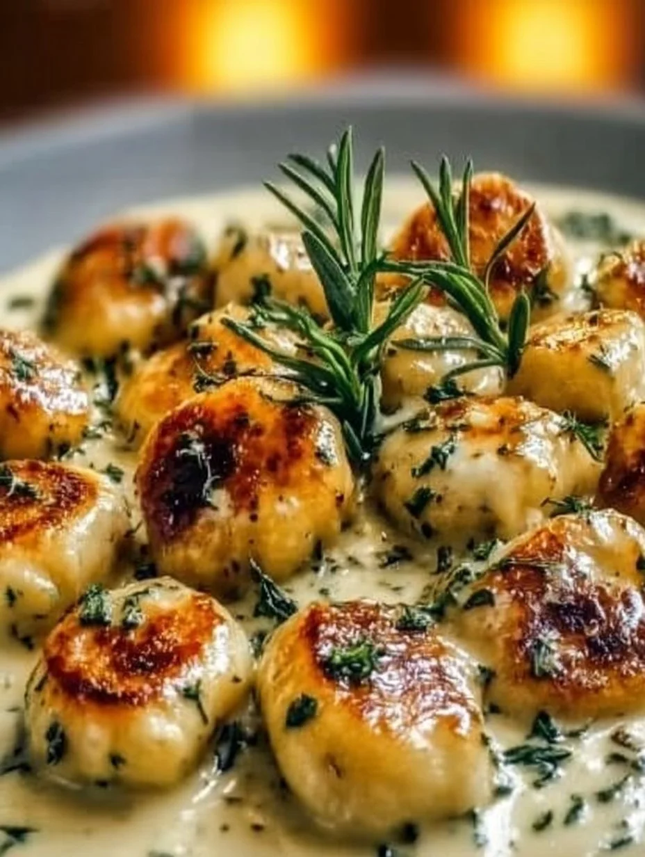 Himmlische Millionen-Gnocchi in cremiger Sauce auf einem Teller serviert