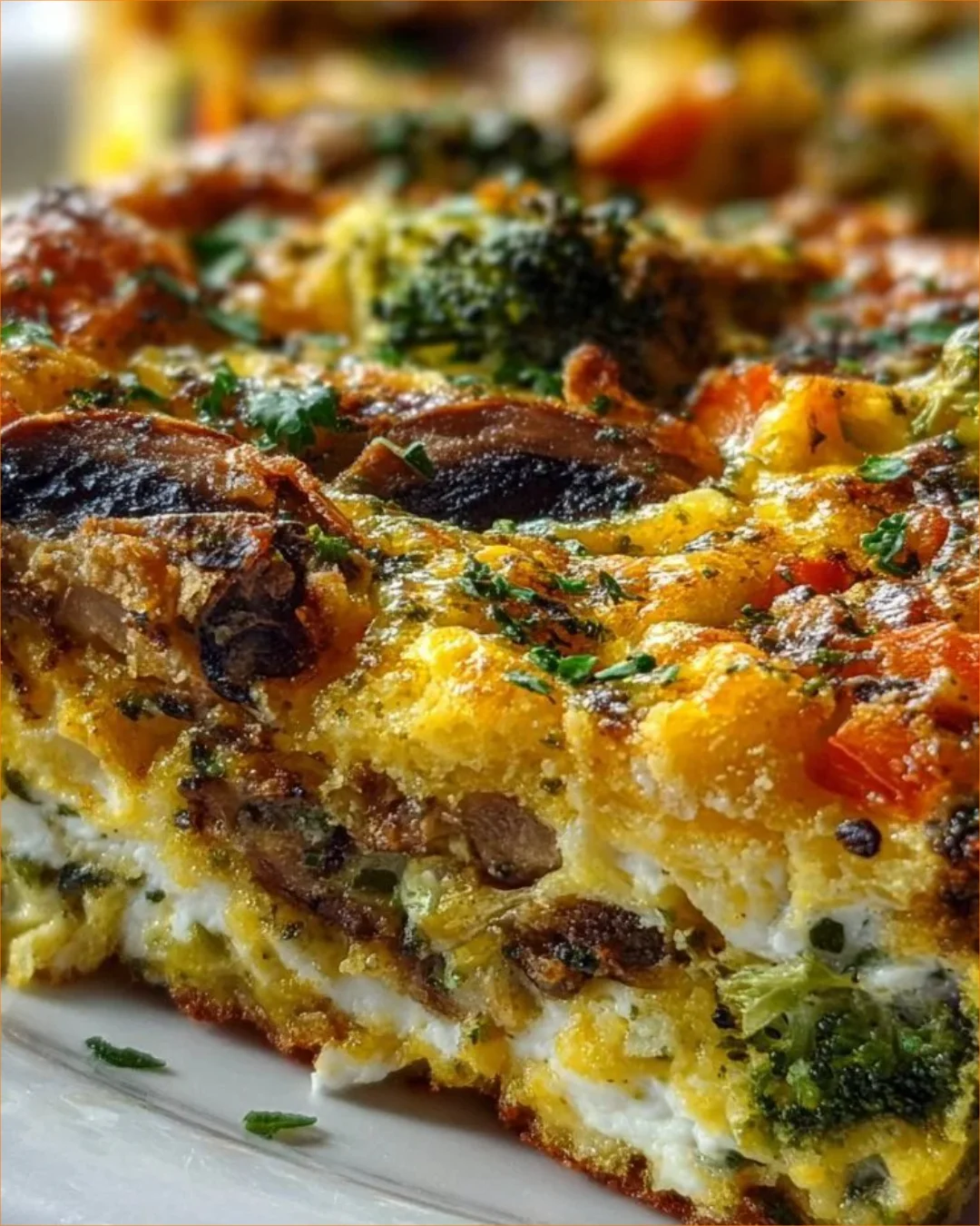 Hochprotein-Gemüsefrühstücksauflauf mit frischem Gemüse und Eiern