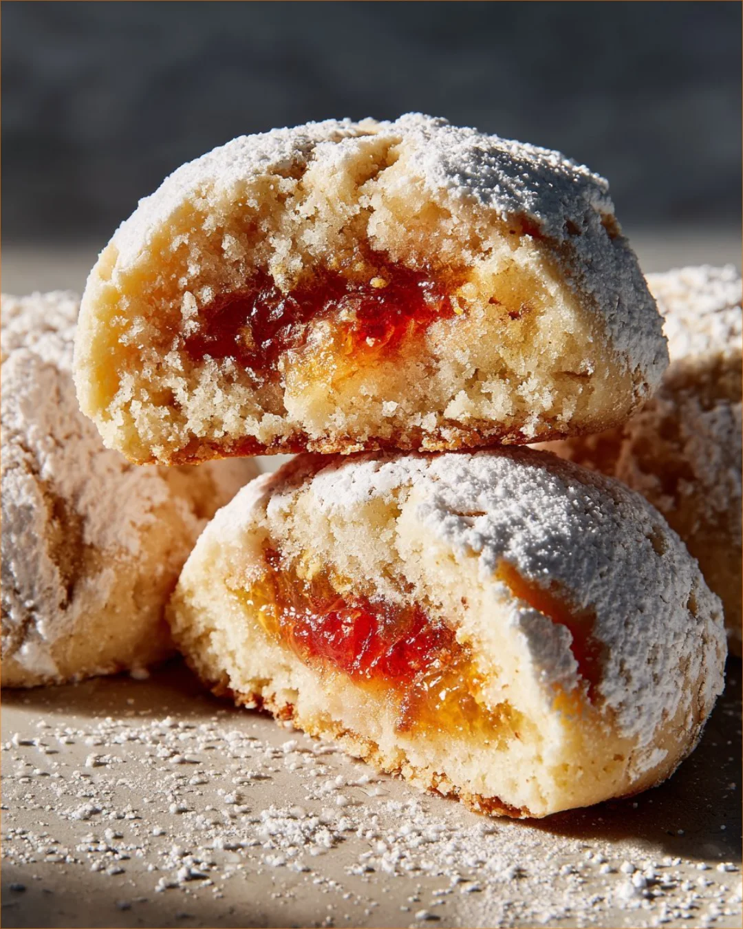 Italienische gefüllte Biscotti auf einem Teller, perfekt zum Kaffee.