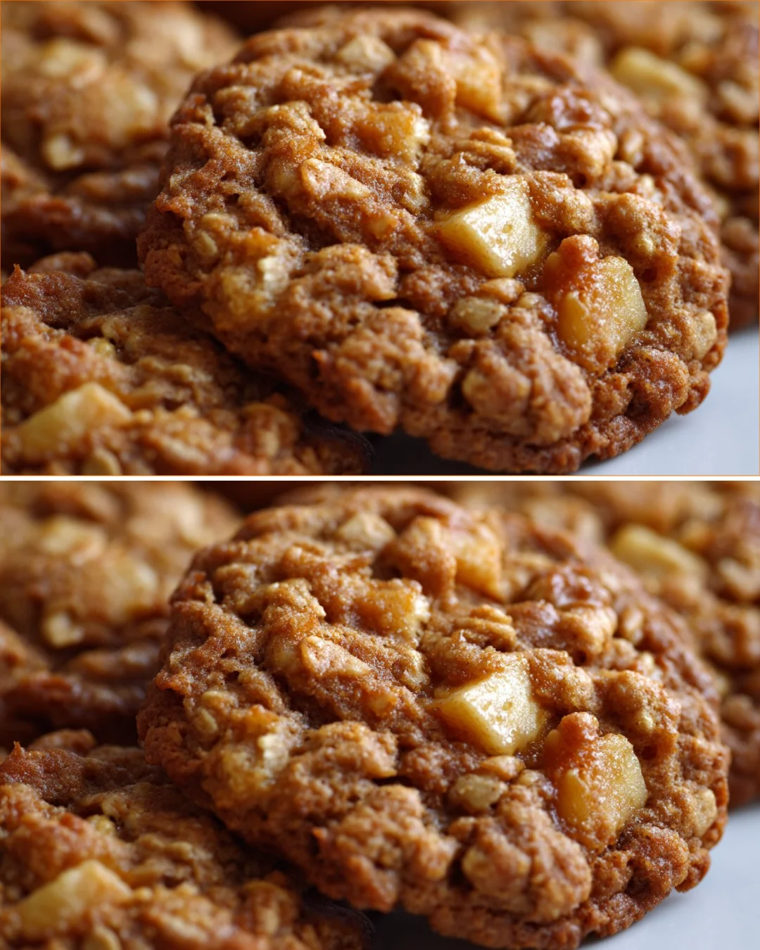 Kauzige Hafer-Apfel-Kekse auf einem Teller, frisch gebacken