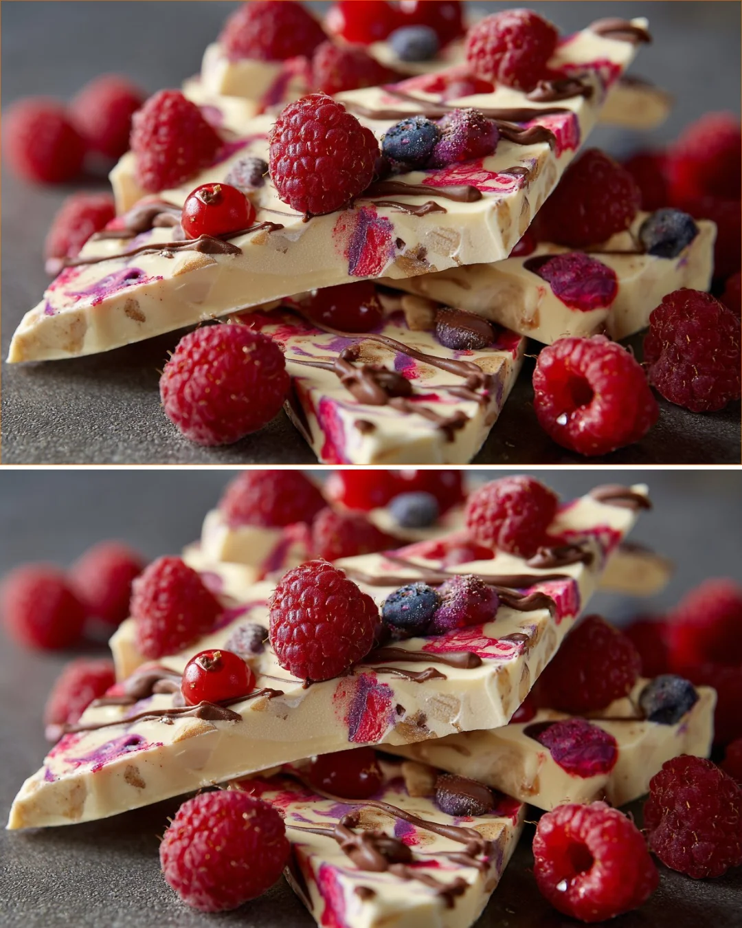 Leckere gefrorene Joghurt-Rinde als gesundes Dessert