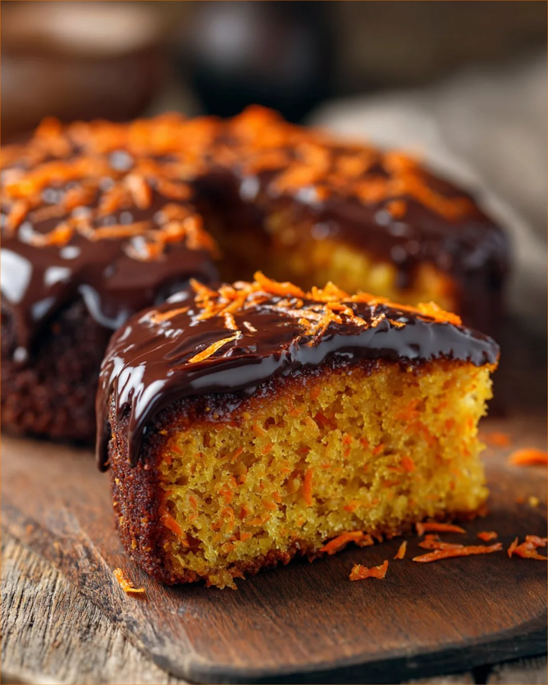 Karotten-Mandel-Torte mit frischen Karotten und Mandeln, dekoriert mit Sahne
