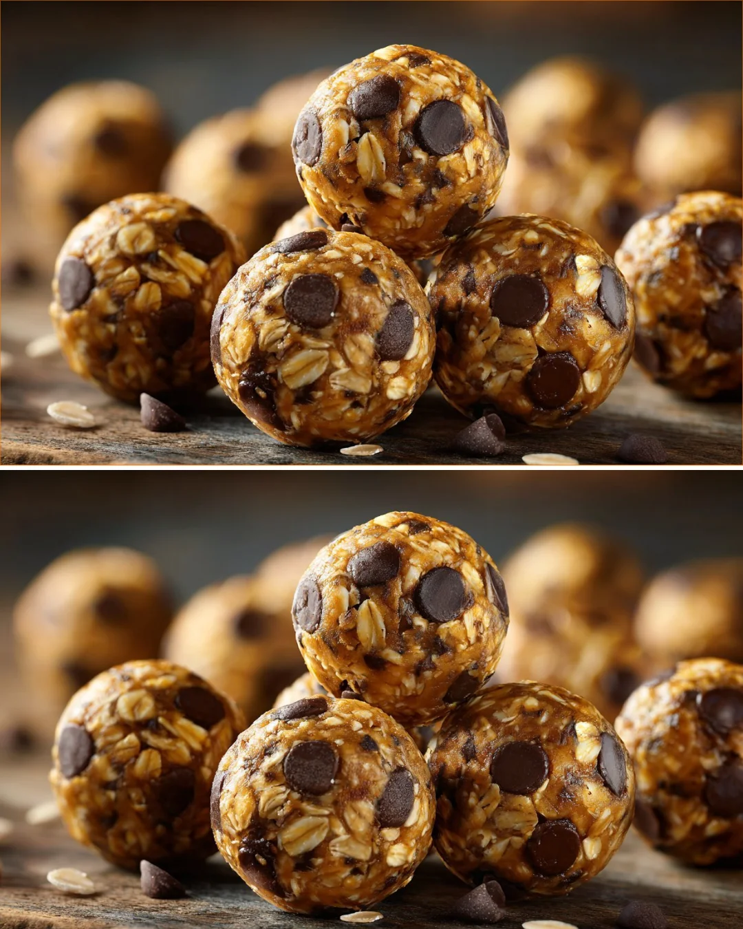 No-Bake Schokoladenstückchen Proteinbällchen leckerer Snack mit viel Protein