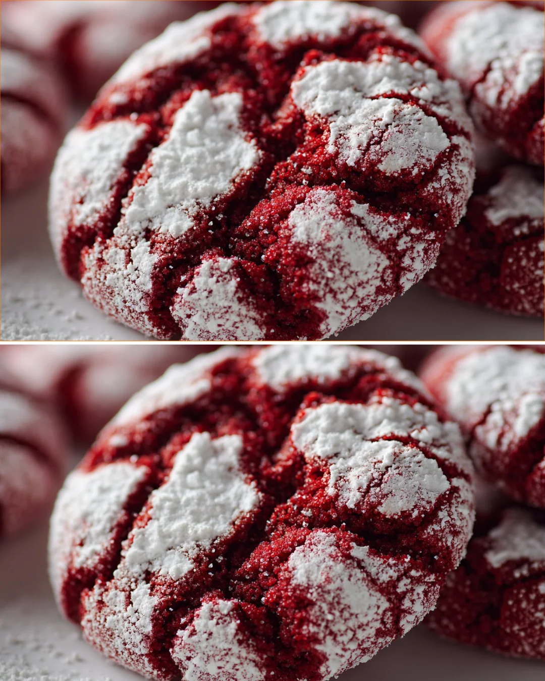 Rote Samt Crinkle Kekse auf einem Teller, perfekt für Festlichkeiten