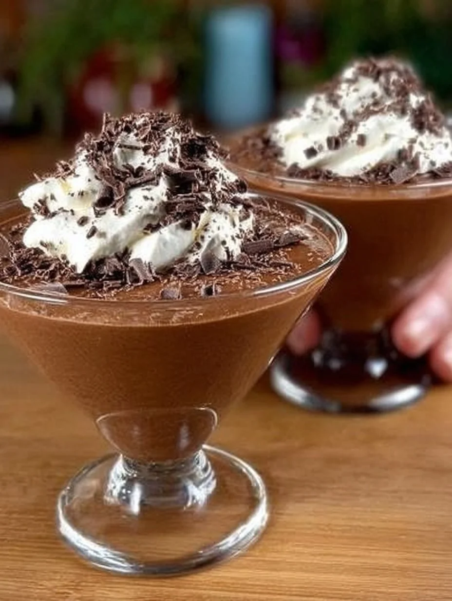 Schokoladenmousse aus 2 Zutaten in einer eleganten Dessertschale