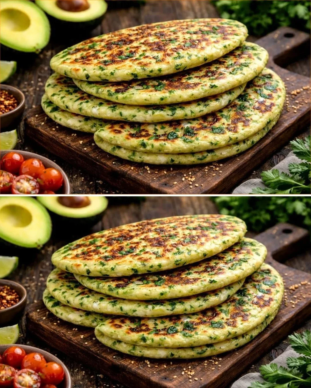 Avocado und Ei Fladenbrote auf einem Teller angerichtet