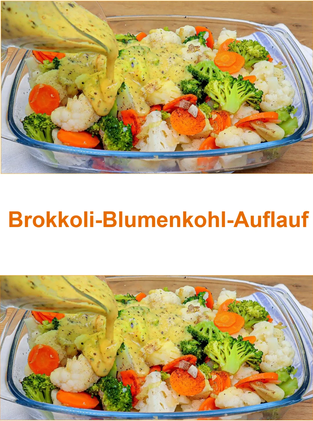 Leckerer Brokkoli-Blumenkohl-Auflauf frisch aus dem Ofen