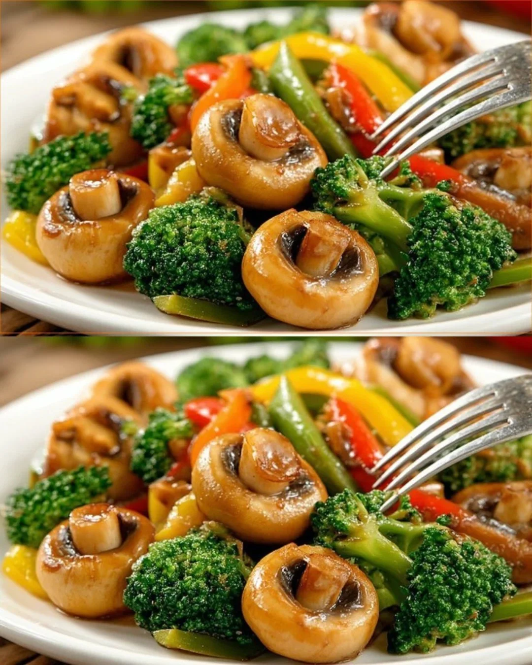 Bratpfanne mit Brokkoli und Pilzen für ein gesundes Gericht