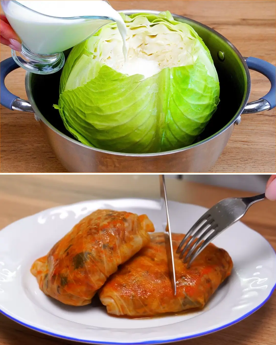 Gefüllter Kohl mit Champignon-Reis-Füllung