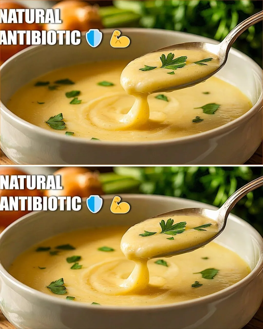 Cremige und herzhafte Zwiebelsuppe in einer Schale serviert