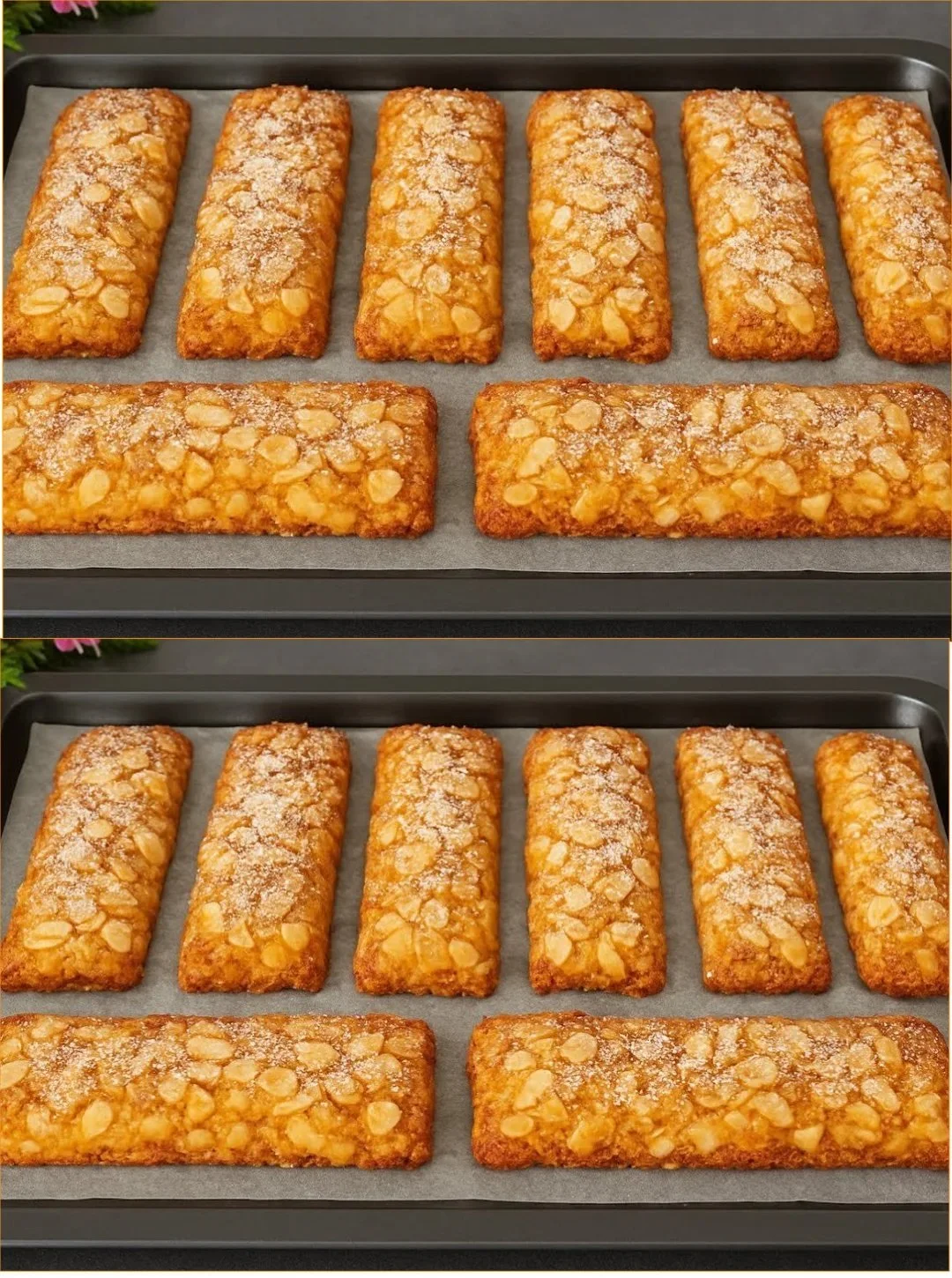 Crispy Biscotti mit Äpfeln und Mandeln auf einem Teller