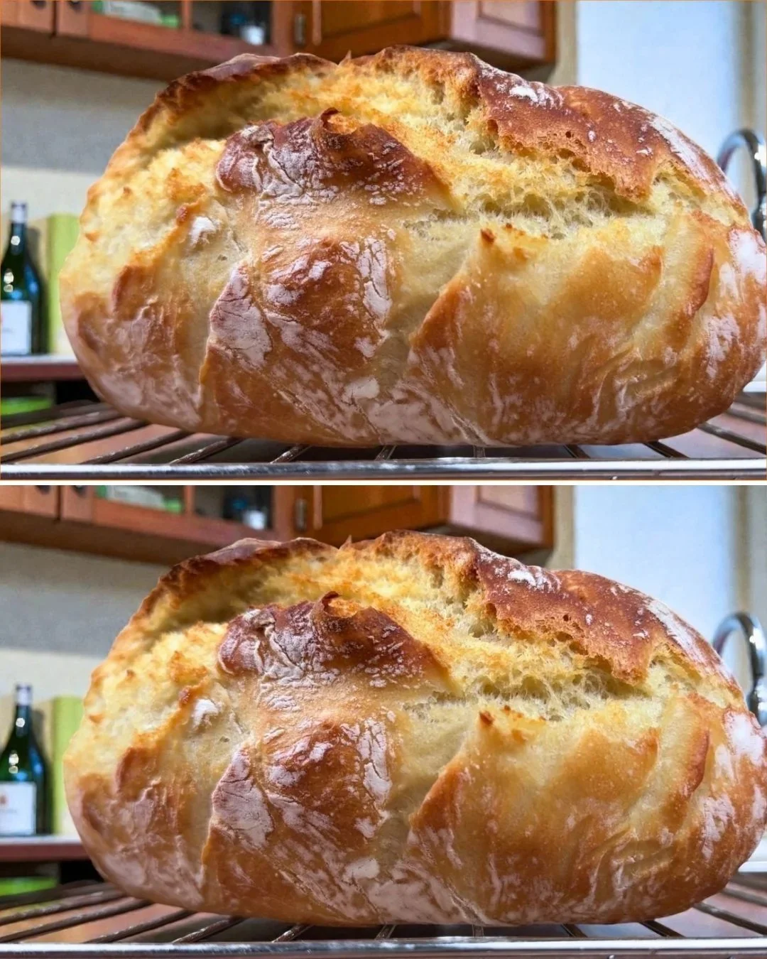 4-Zutaten-Alltagsbrot frisch gebacken mit einfacher Rezeptanleitung.