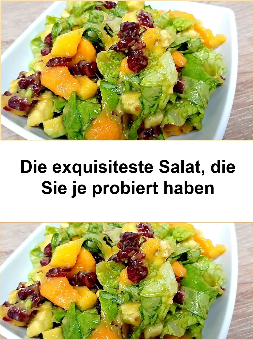 Ein appetitlicher Teller mit der exquisitesten Salat, reichhaltig an Aromen.