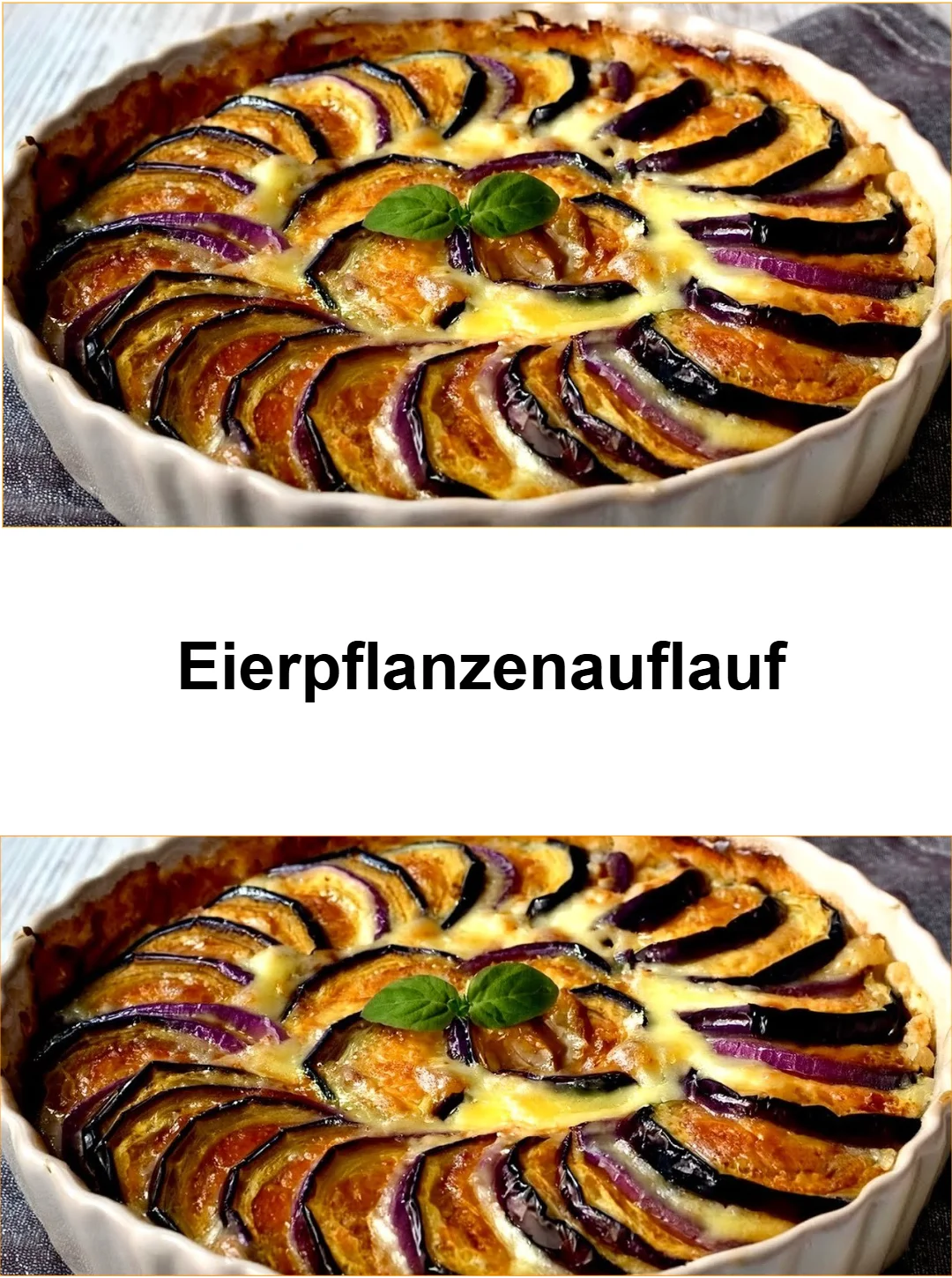 Leckerer Eierpflanzenauflauf serviert auf einem Teller