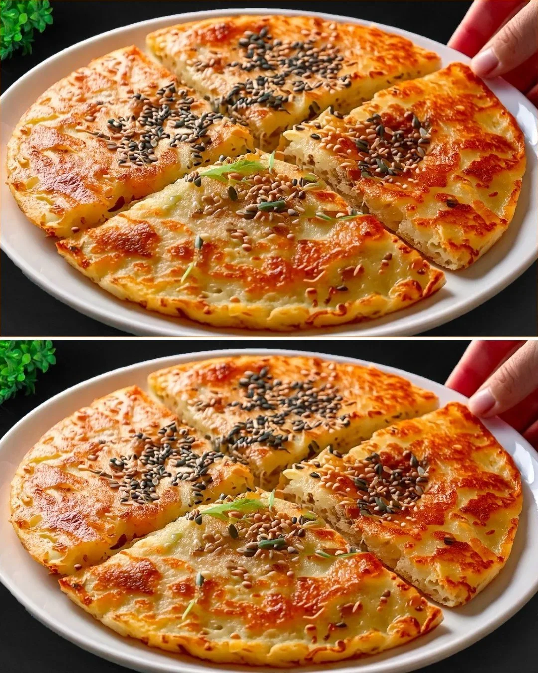 Einfache herzhafte Haferflocken Frühstücks-Pfanne mit frischem Gemüse und Gewürzen