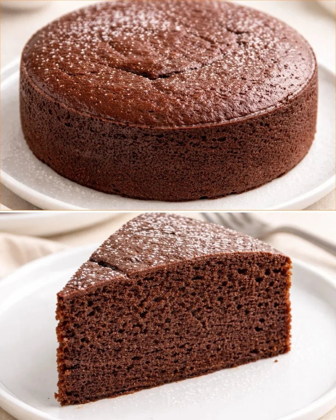 Feuchter Schokoladenkuchen auf einem Teller, perfekt für jeden Anlass.