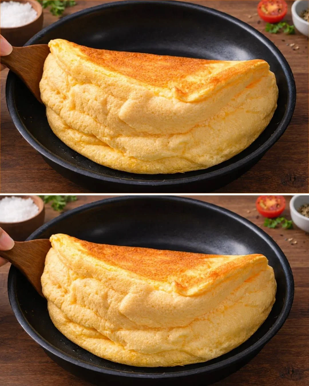 Fluffige Fünf-Sterne-Rühreier auf einem Teller, perfekt zubereitet für ein Frühstück.