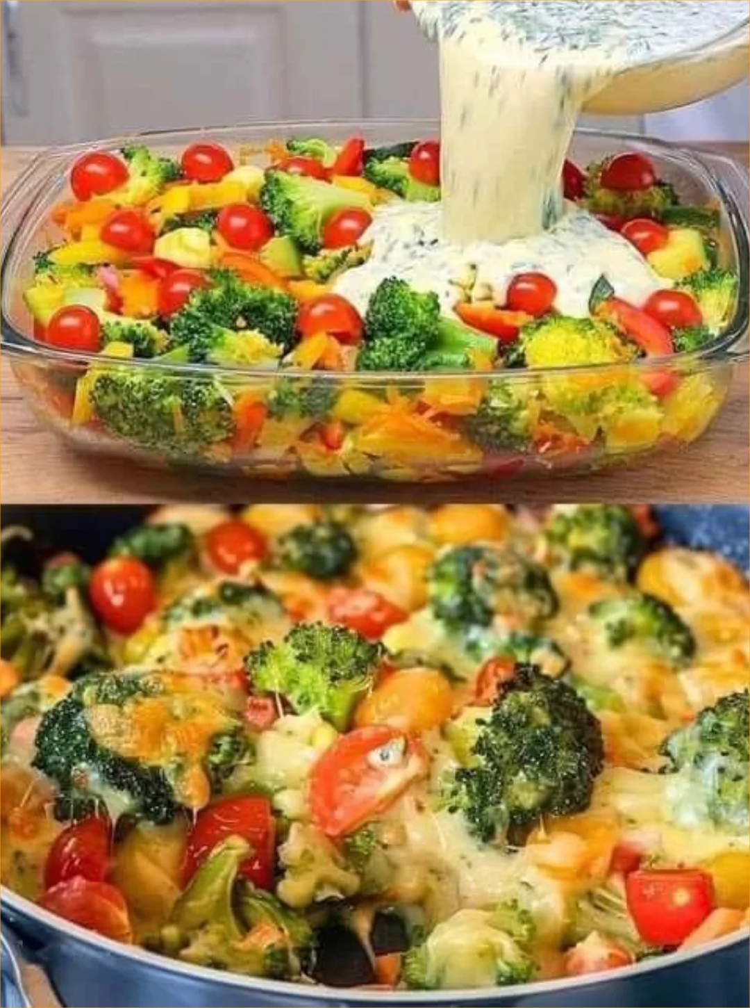 Leckere Gemüsecasserole aus frischem Gemüse und aromatischen Gewürzen