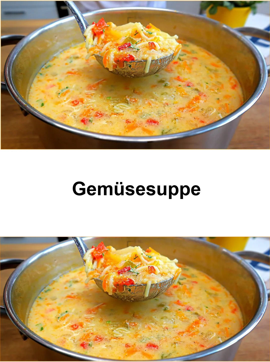 Schüssel mit köstlicher, gesunder Gemüsesuppe
