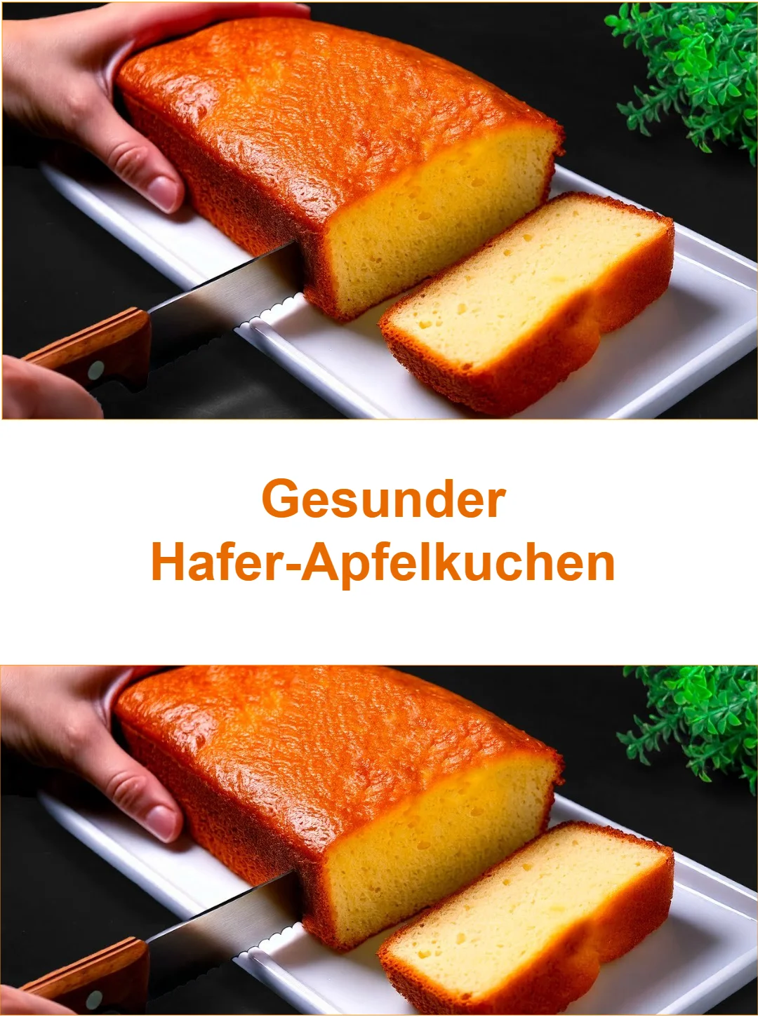 Gesunder Hafer-Apfelkuchen mit frischen Äpfeln und Haferflocken auf einem Teller