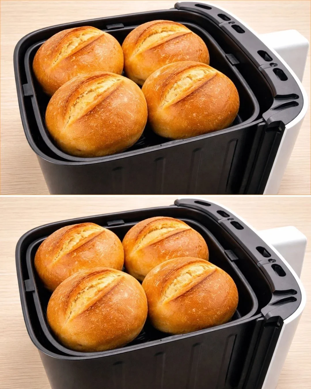 Hausgemachtes Air Fryer Brot frisch aus der Heißluftfritteuse