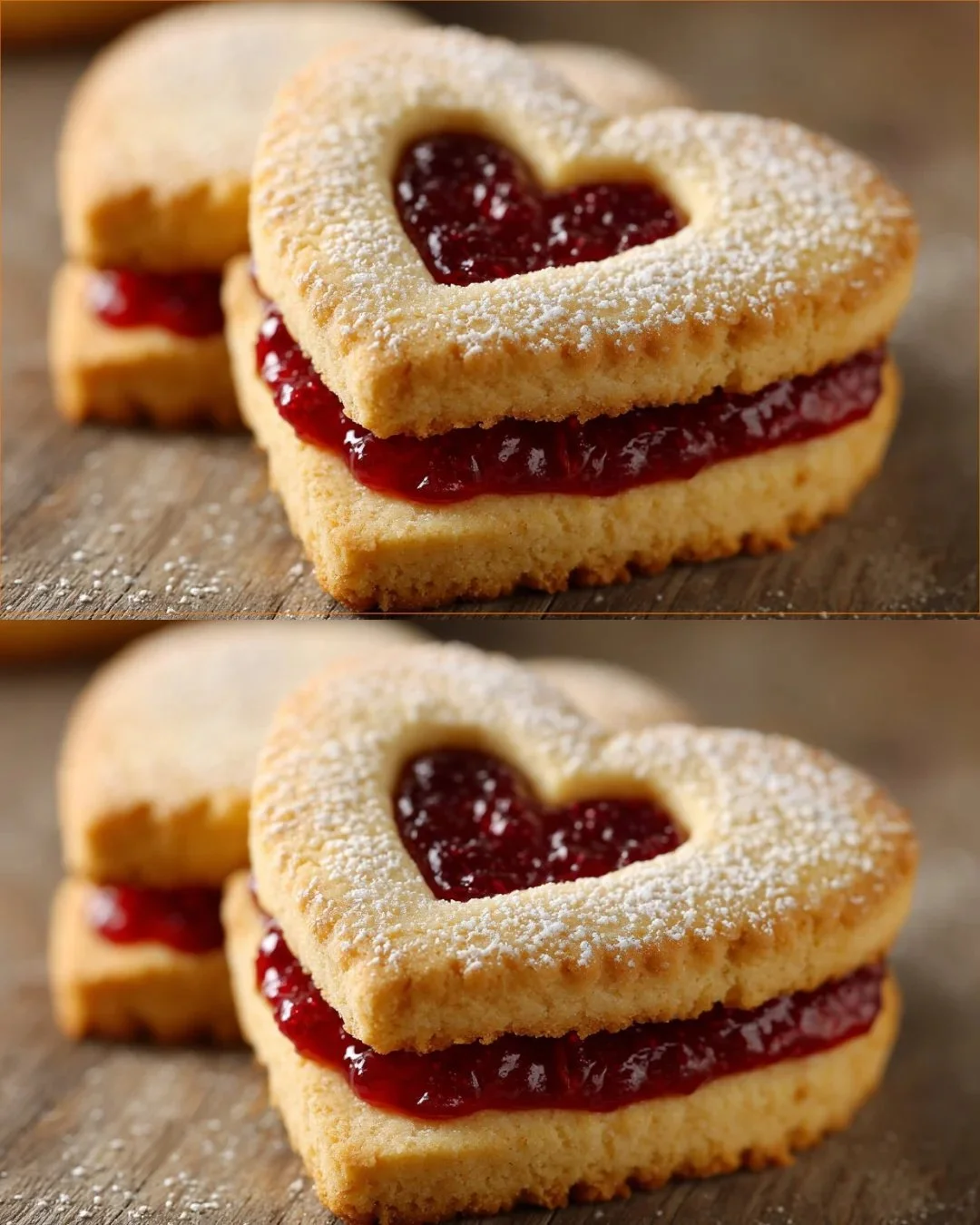 herzförmige Butterplätzchen auf einem dekorativen Teller