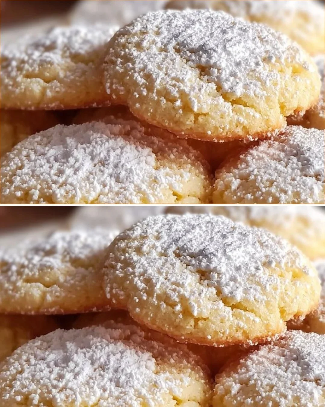 Frisch gebackene Mandelwolkenkekse auf einem Teller, lecker und verführerisch.