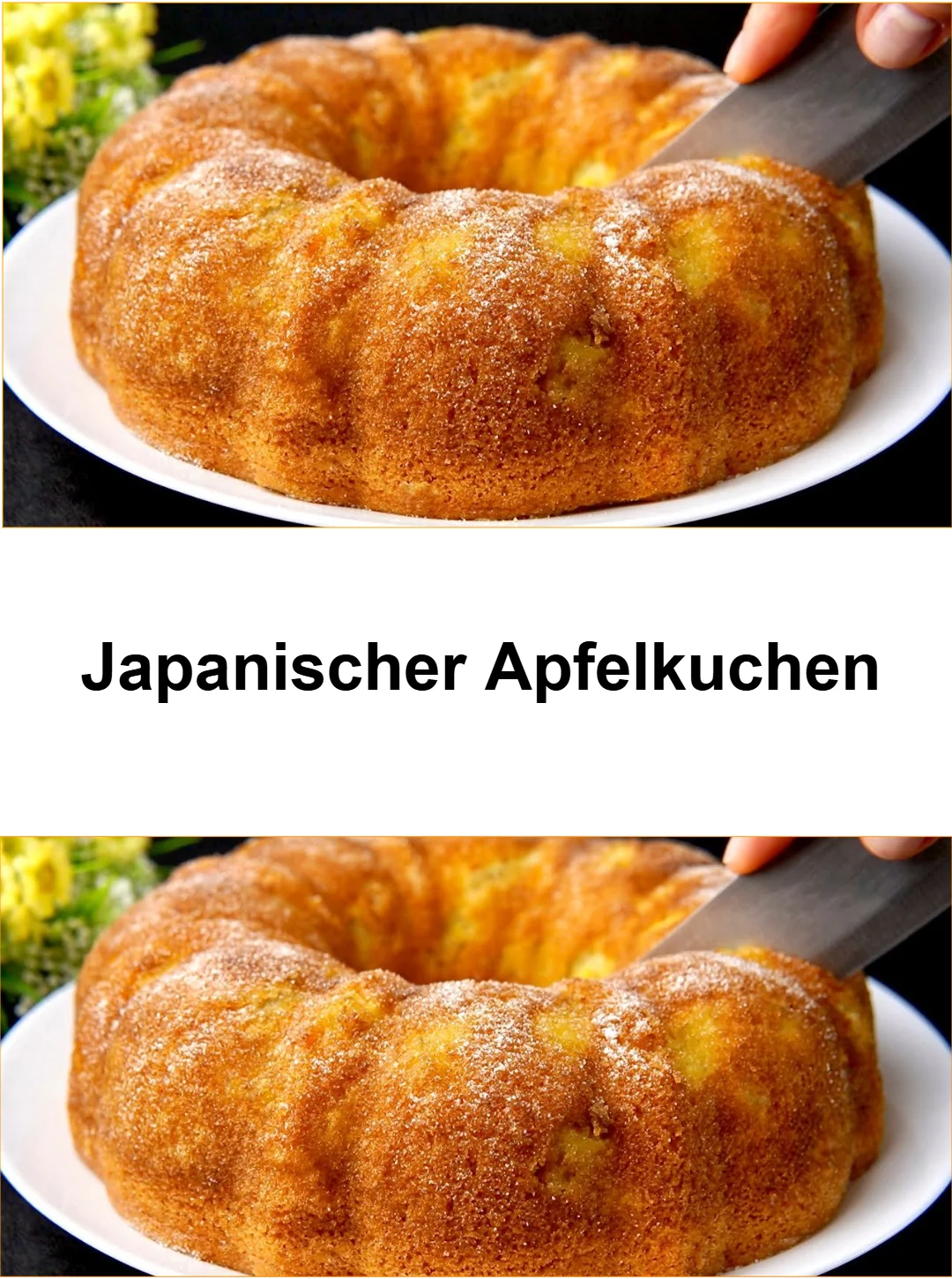 Japanischer Apfelkuchen mit süßen Äpfeln und zartem Teig