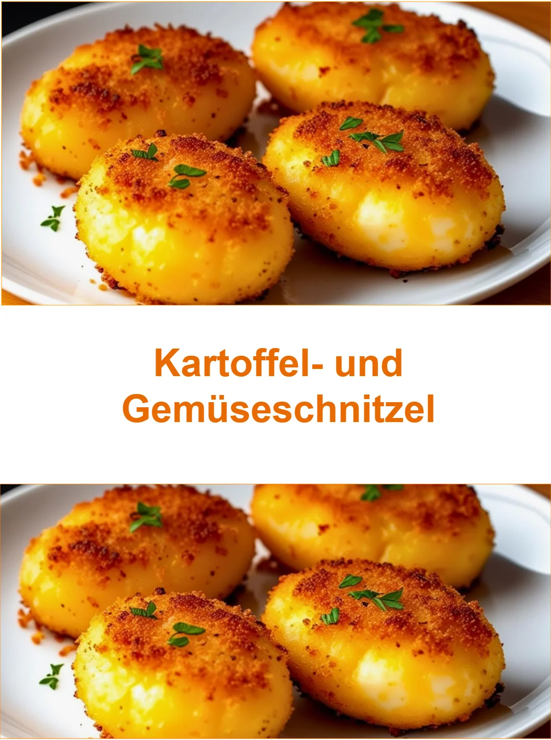 Leckere Kartoffel- und Gemüseschnitzel auf einem Teller angerichtet