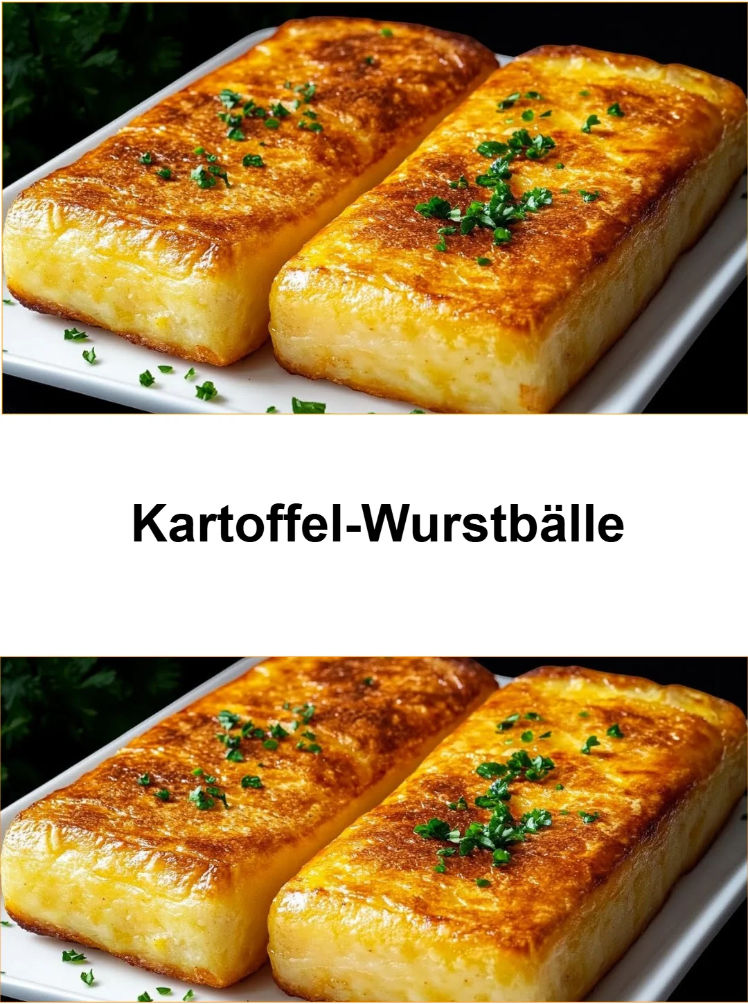 Leckere Kartoffel-Wurstbälle auf einem Teller serviert