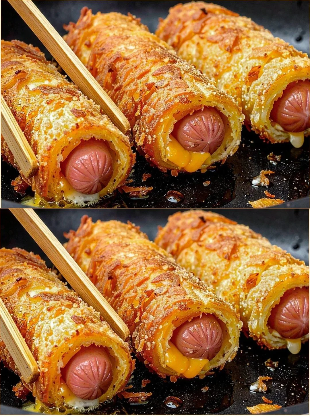 Käse-Rind-Wurst-Rollen auf einem Holzbrett serviert.