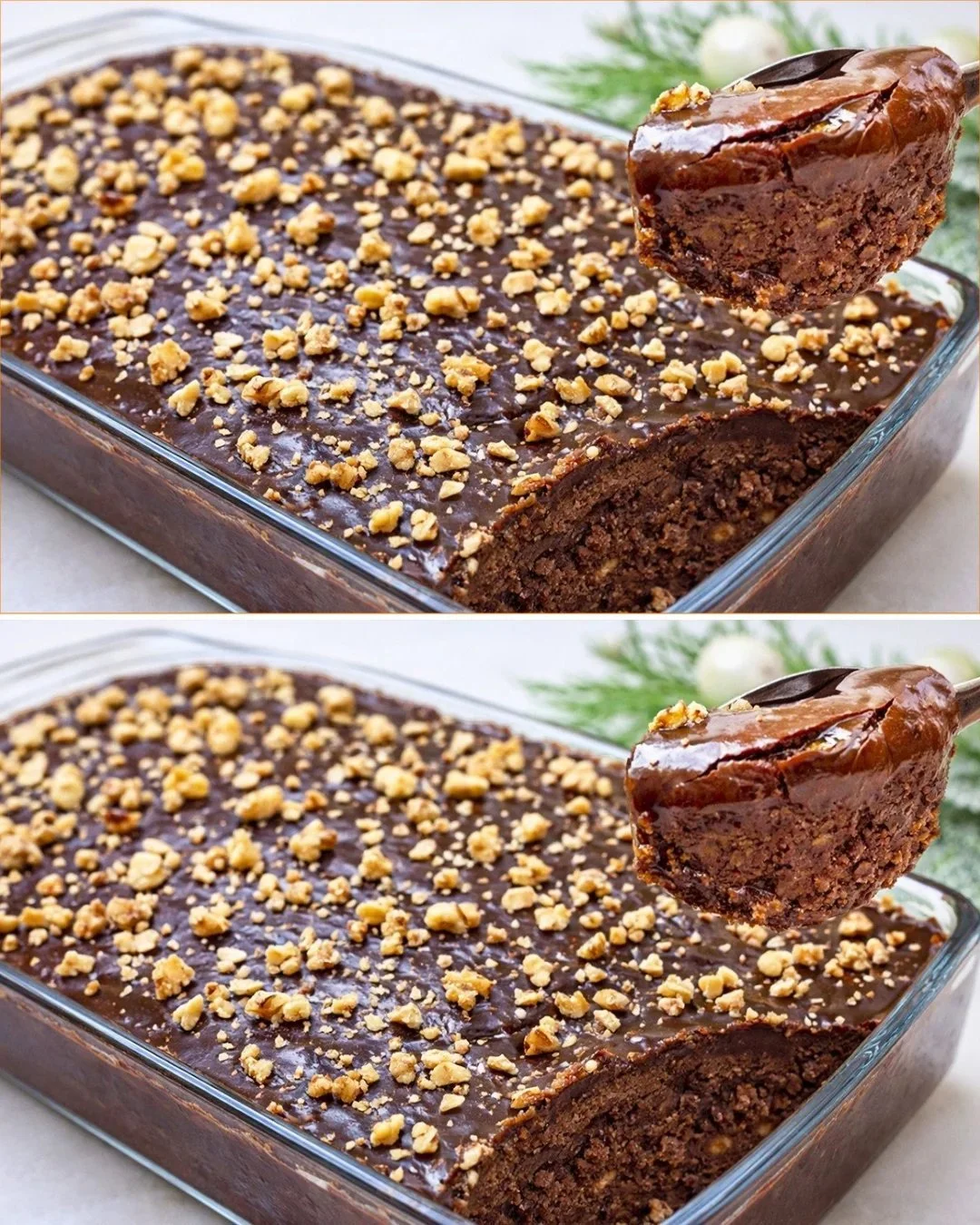 No-Bake Brownies mit Hafer, Banane und Schokolade auf einem Teller