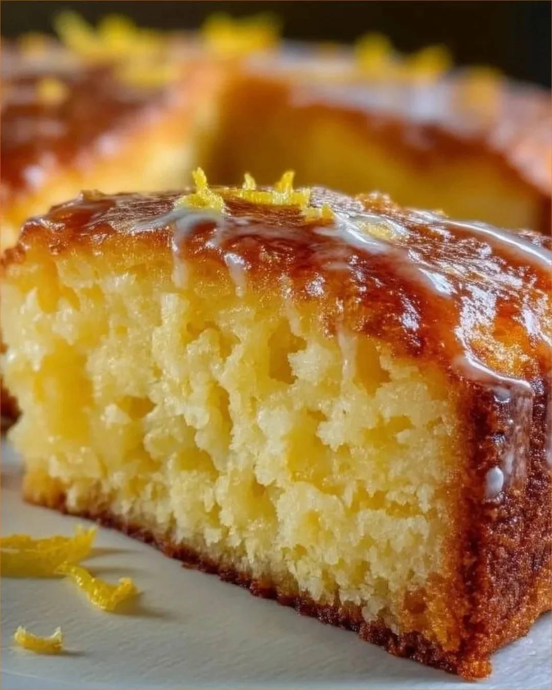 Mehlfreier Zitronenquarkkuchen mit Zitronenscheiben und Quark