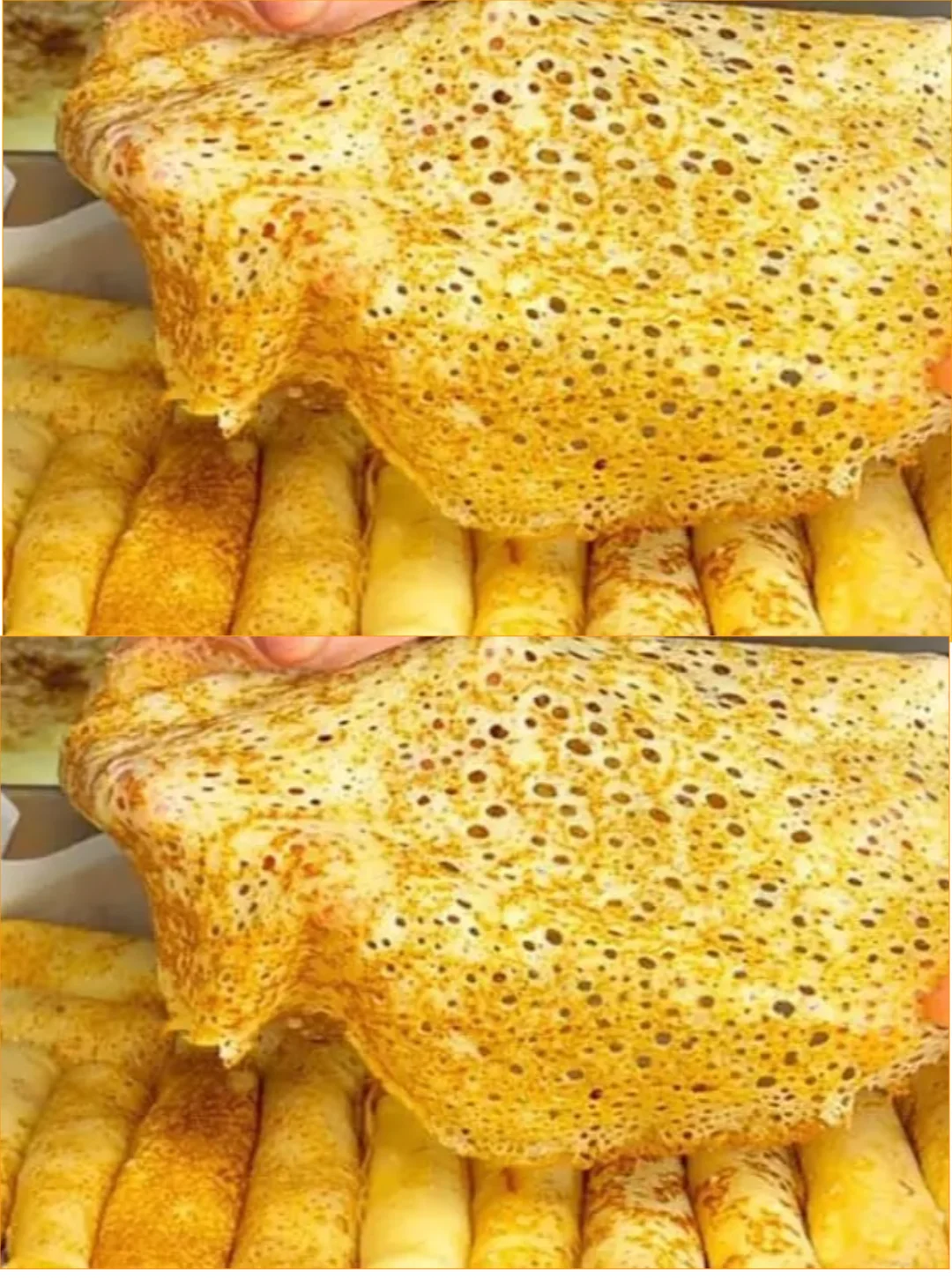 Fluffige Pancakes mit köstlicher Quarkfüllung auf einem Teller